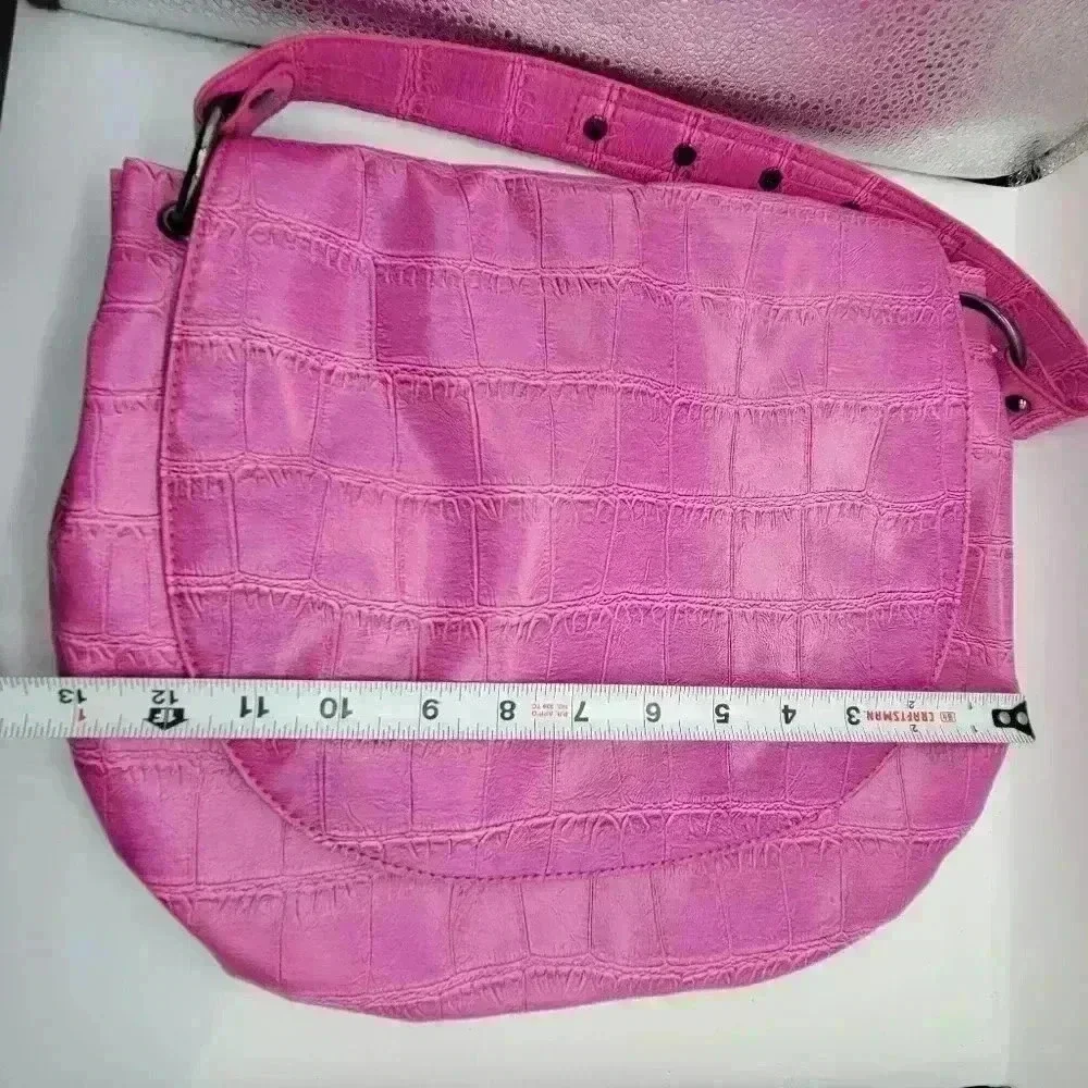 BCBGENERATION Jumbo Purple Black Tote Bag Zipper / Pockets Snap Button Medium - Picture 6 of 12